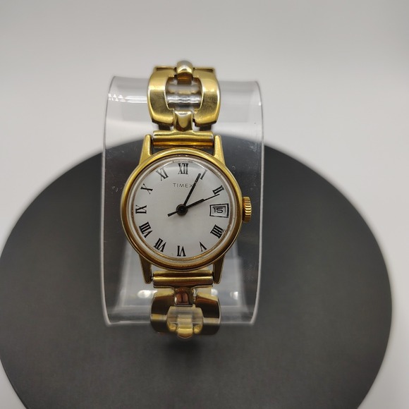 Vintage Timex Womens Quartz Watch Chain Link Bracelet Stainless Steel - Picture 1 of 10